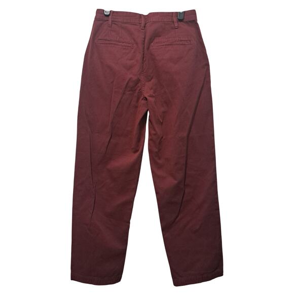 Free People Cya Later Skate Trouser Grannycore Preppy Coastal Pants S 4 Burgundy - Picture 3 of 14